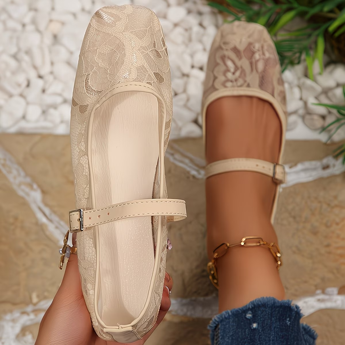 Women's Vintage Lace Mary Jane Shoes