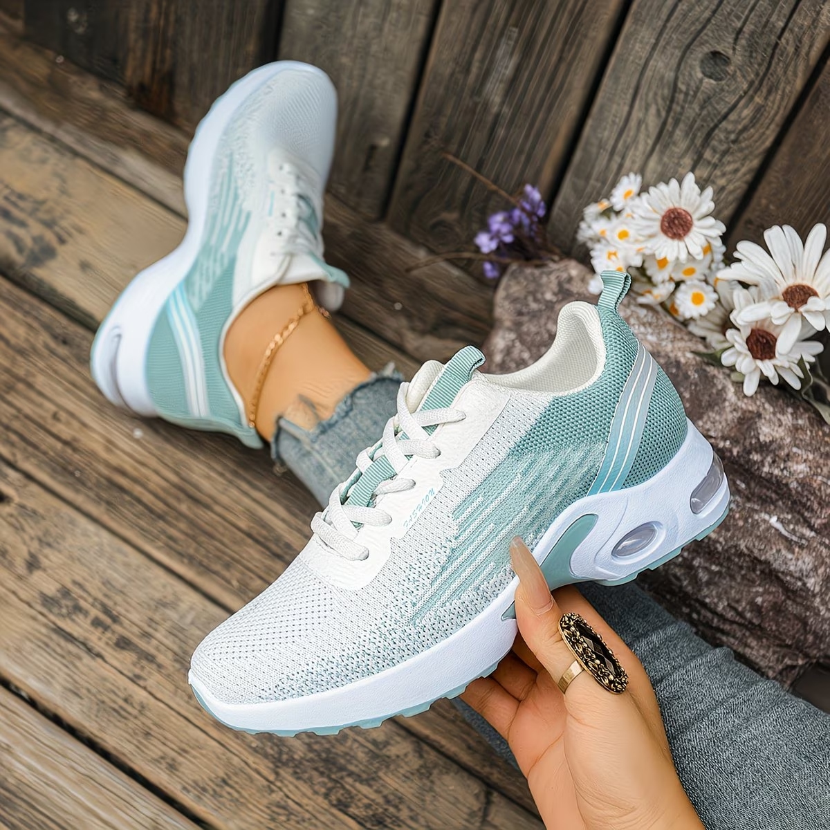 Women's Woven Lace-up Sneakers