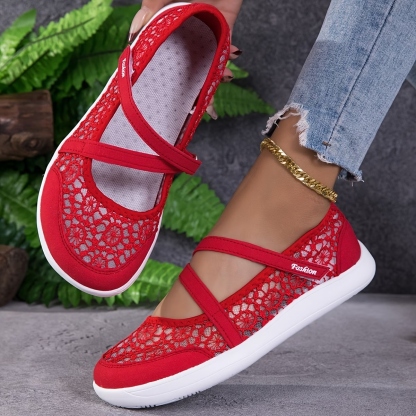 Women's Hollow Lace Floral Sandals