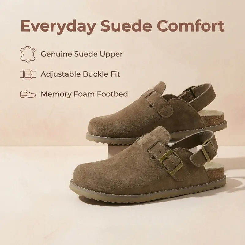 Brooklyn Genuine Suede Slingback Clogs