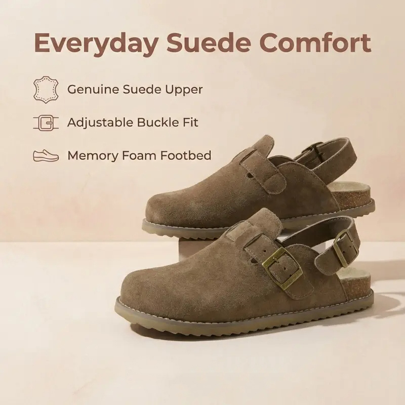 Brooklyn Genuine Suede Slingback Clogs