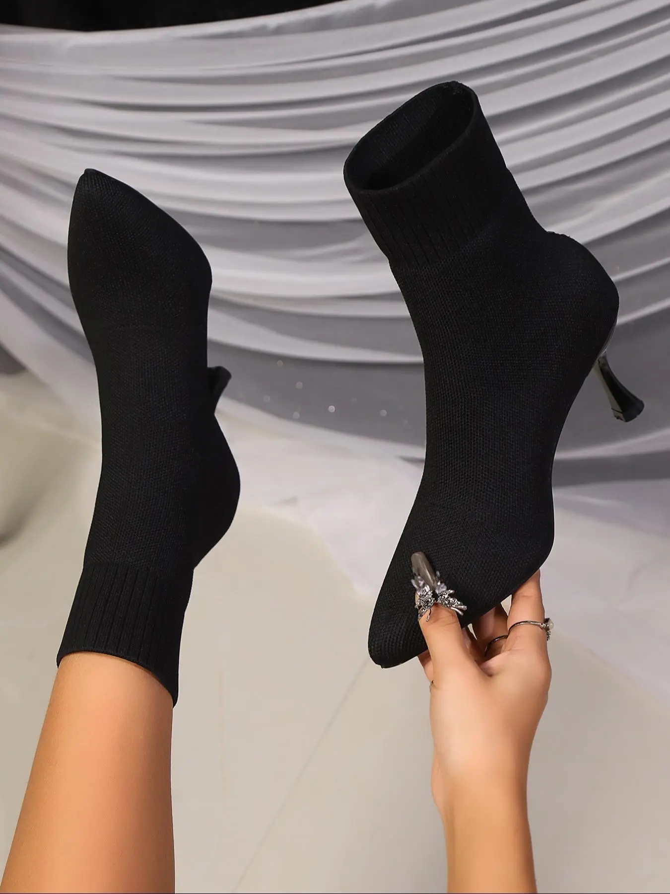 Women's Stretch-knit Sock Boots