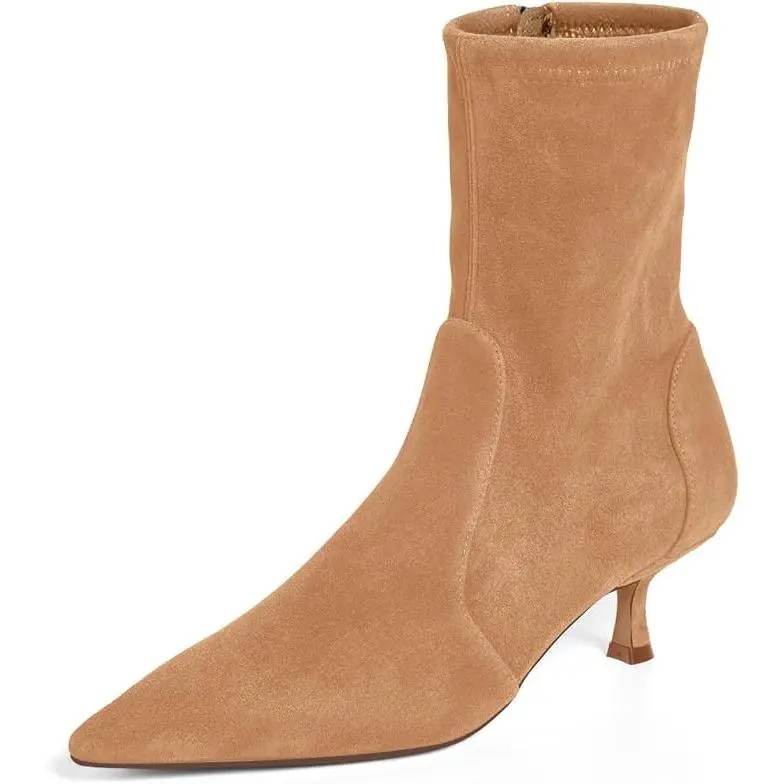 Women's Stacked Kitten Ankle Boots