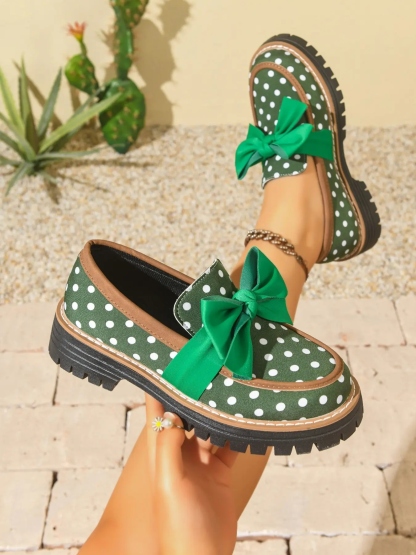 Women's Zebra Stripe Bow Loafers