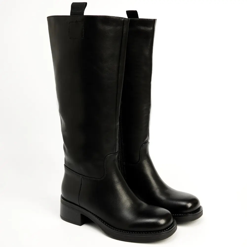 Ladies Faux Leather Zip Comfy Boots