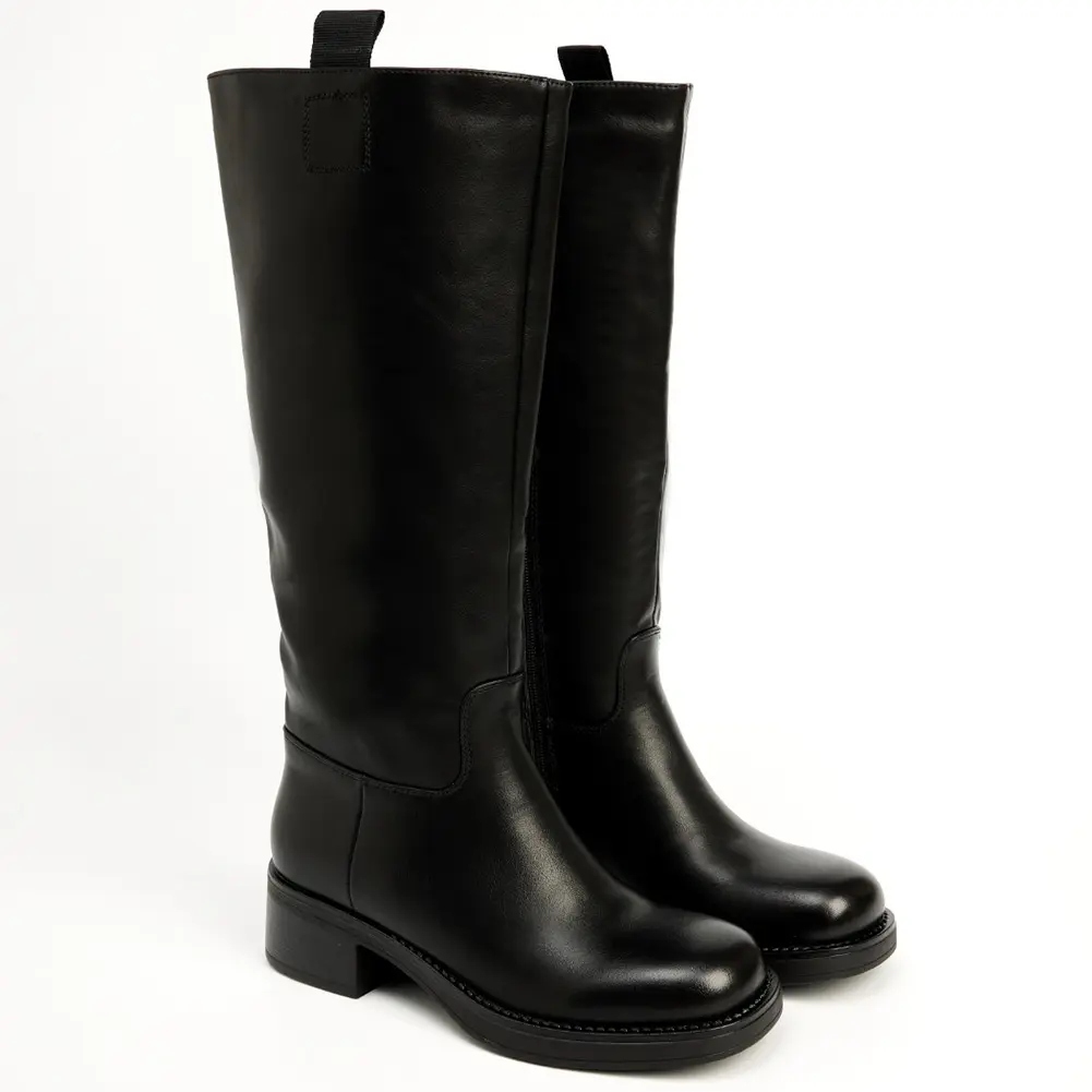 Ladies Faux Leather Zip Comfy Boots