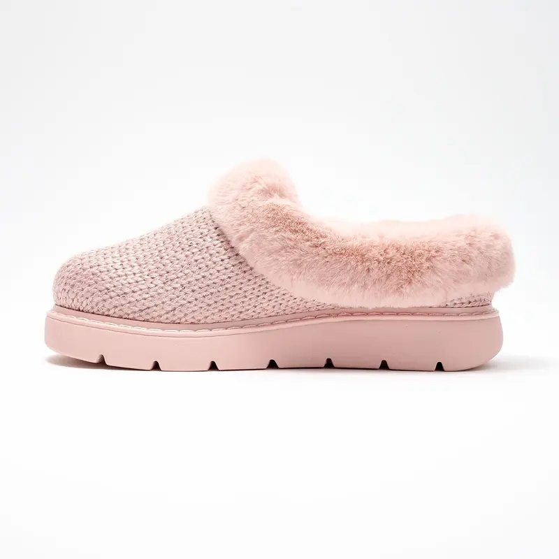 Metallic Sweater Knit Slippers