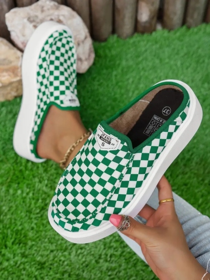 Women's Checkerboard Mules
