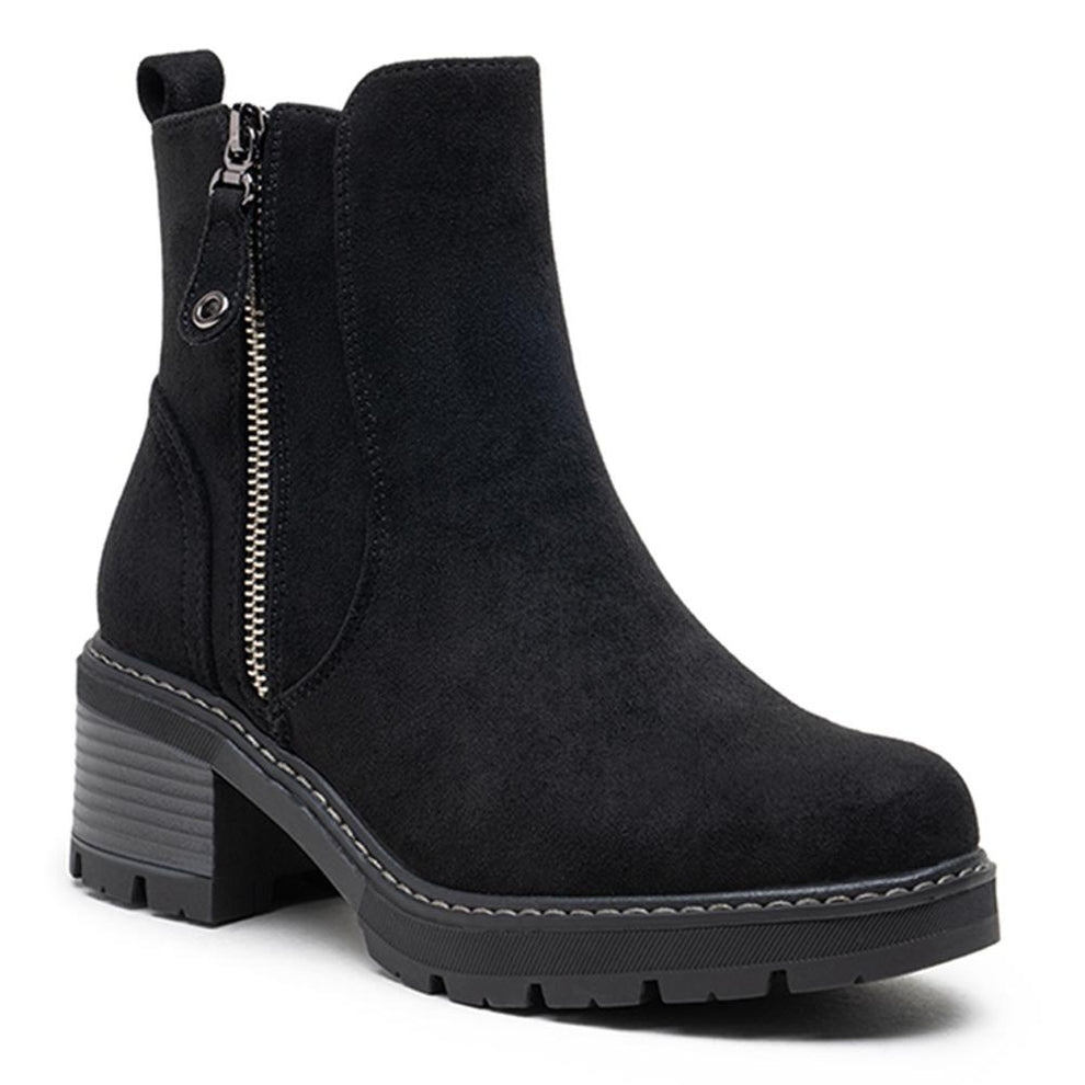 Women's Suede Chunky Ankle Boots