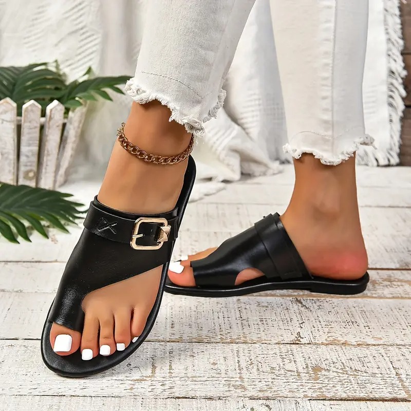 Stylish Solid Color Slide Sandals