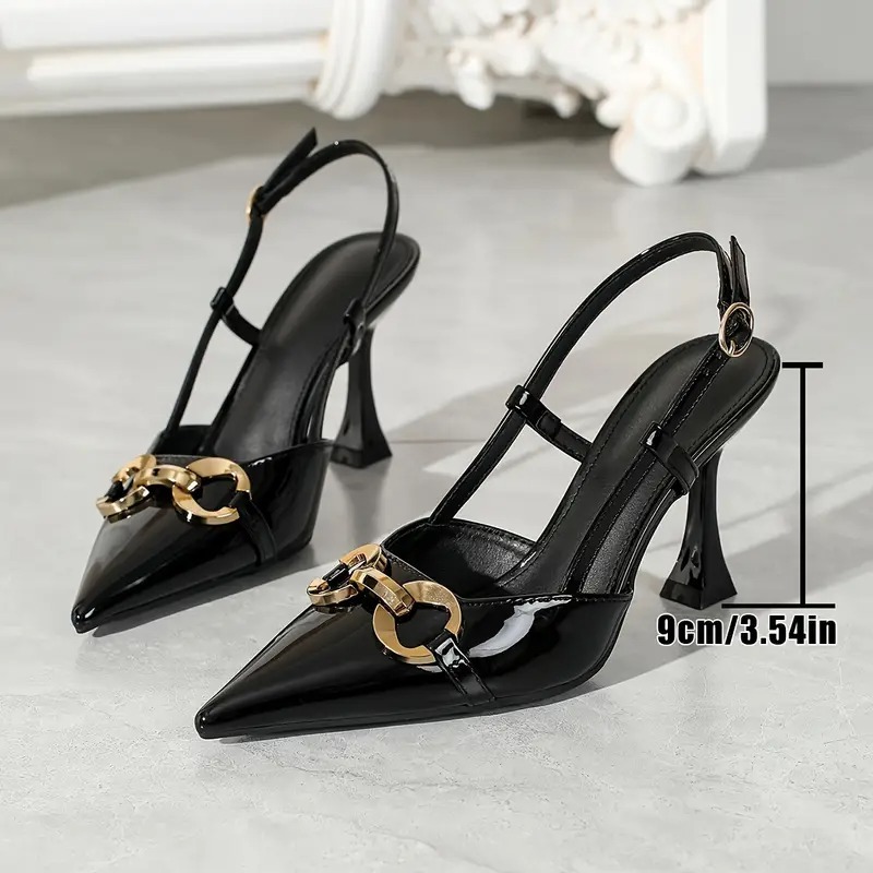 Elegant pointed-toe high-heeled sandals