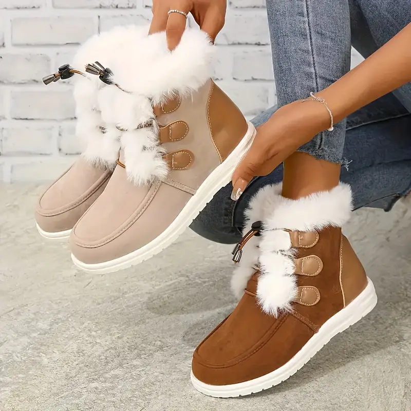 Women's Cozy Fleece Non-Slip Snow Boots