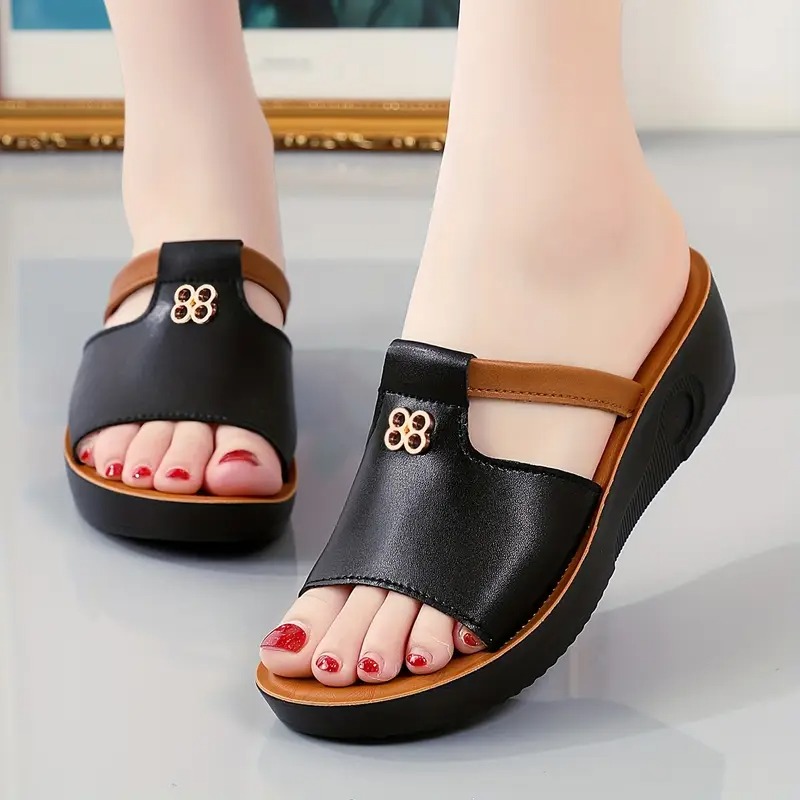 Women's Faux Cover Wedge Sandals