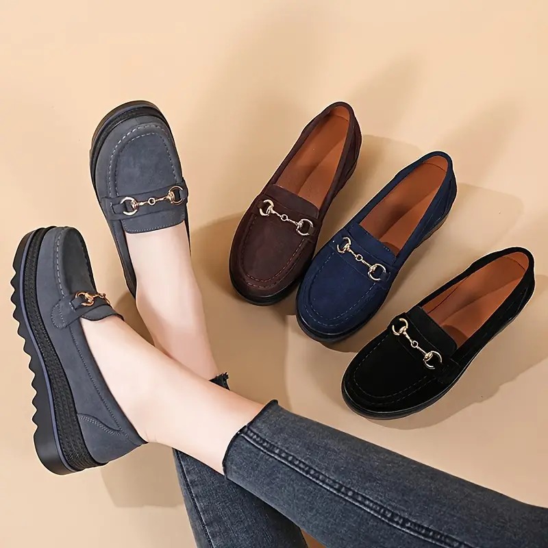 Women's Platform Metal Loafers