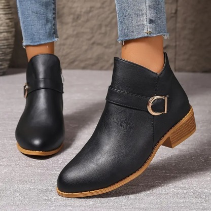Women's Side Zipper Ankle Boots