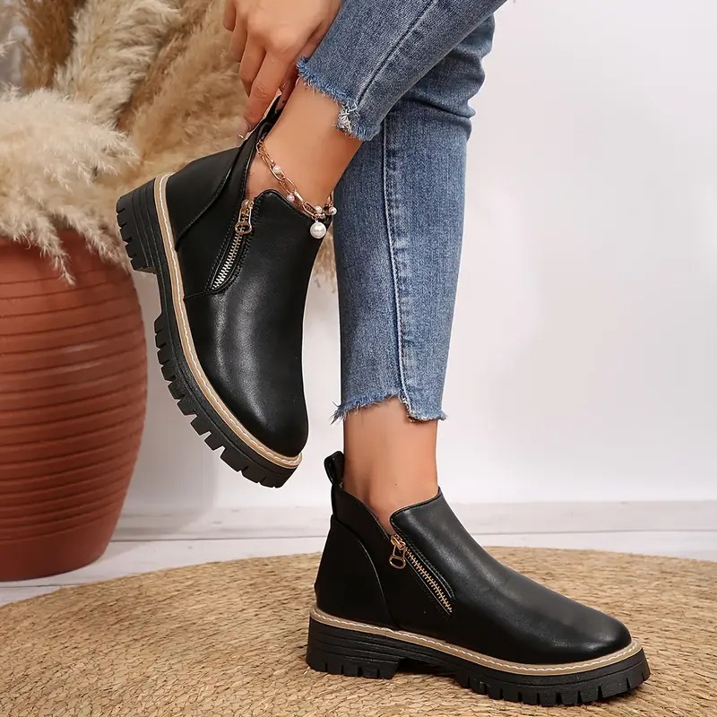 Women's Zipper Closure Ankle Boots