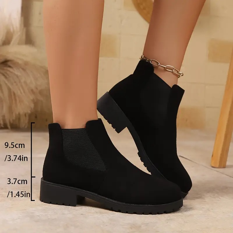 Women's Strap Low-Heel Chelsea Ankle Boots