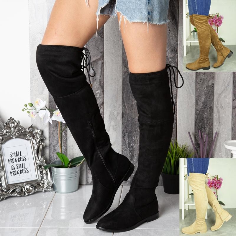 Women Over The Knee Lace Up Boots