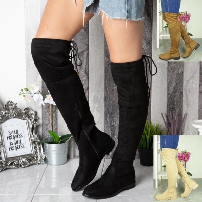 Women Over The Knee Lace Up Boots