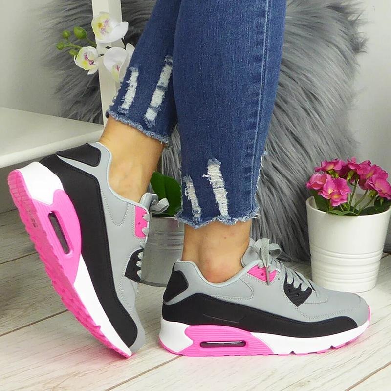 Comfort Lace-Up Flat Running Sports Trainers