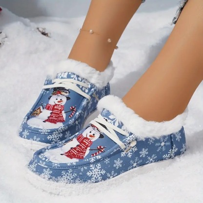 Christmas Snowman Thickened Warm Loafer