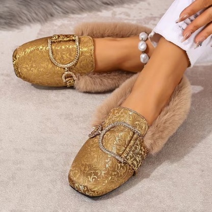 Women's Elegant Moccasin Plush Slippers
