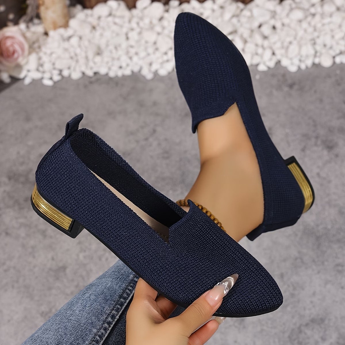 Women's Breathable Knit Slip-On Loafers