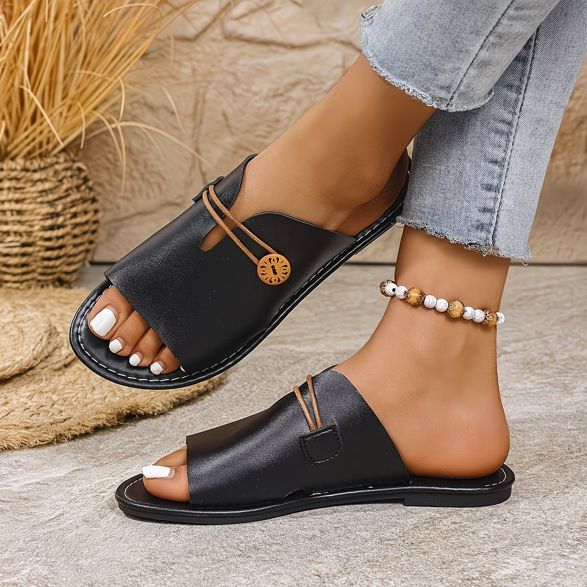 Women's Open Toe Casual Slippers