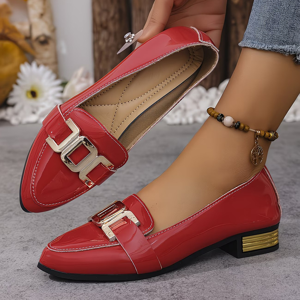 Women's Buckle Candy-Colored Loafers