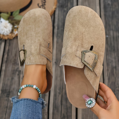 Women's Vintage Copper Buckle Loafers