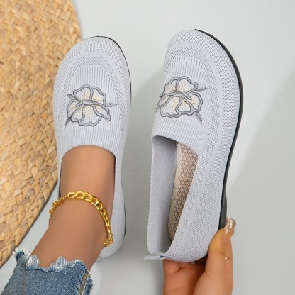 Women's Flying Mesh Floral Mom Shoes