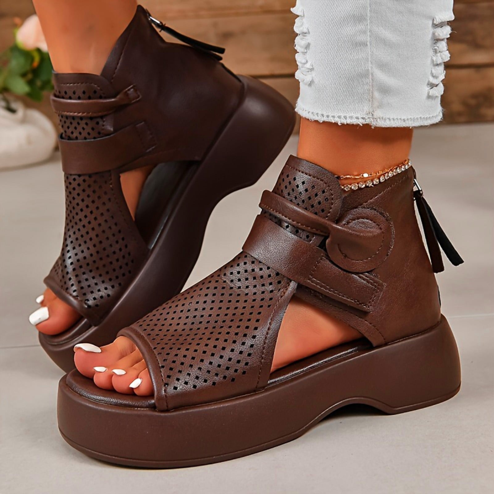 Stylish Leather Walking Sandals