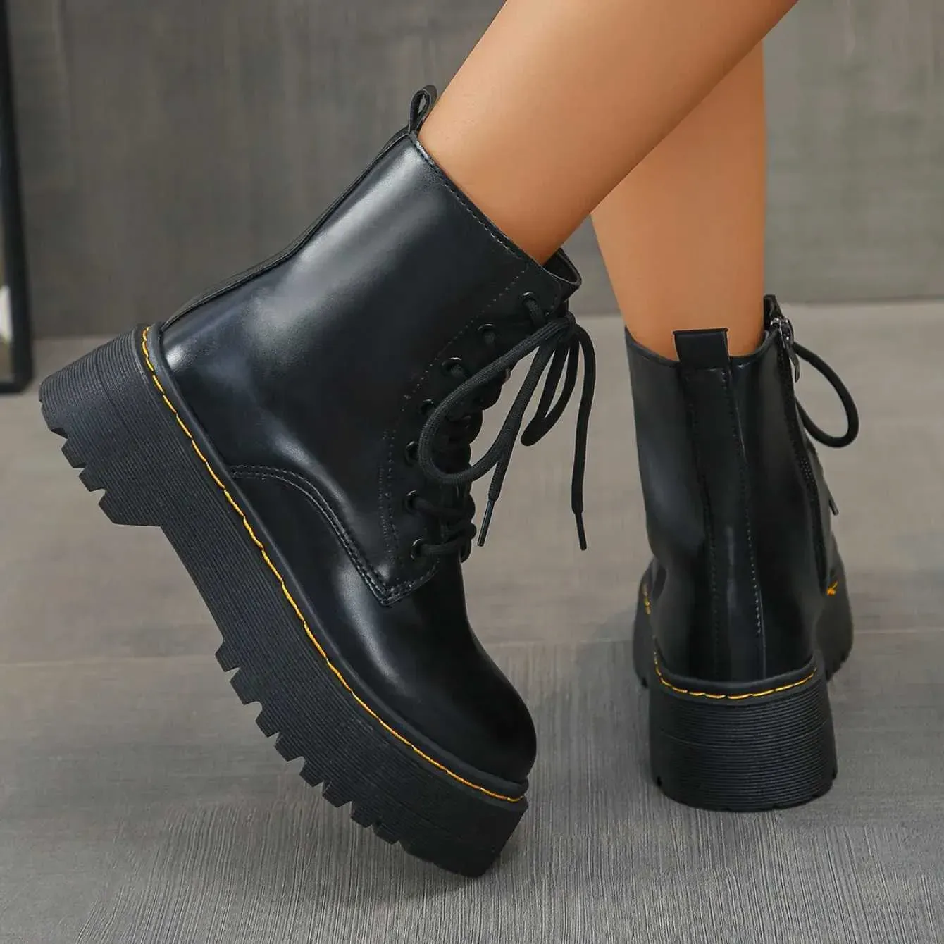Women's Side Zipper Martens Boots