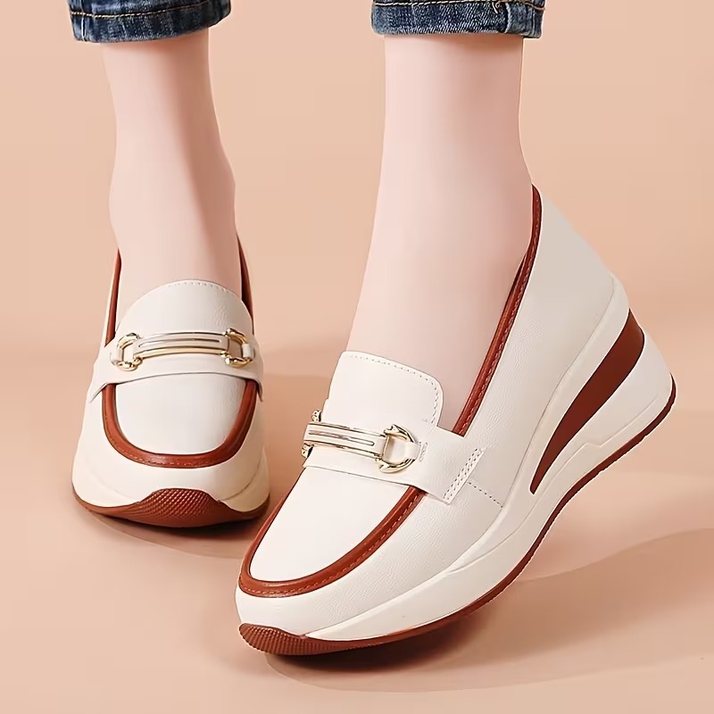 Women's Thick Soled Wedge Loafers