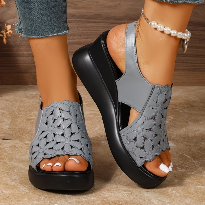 Women's Hollow Lace Up High-Heeled Sandals