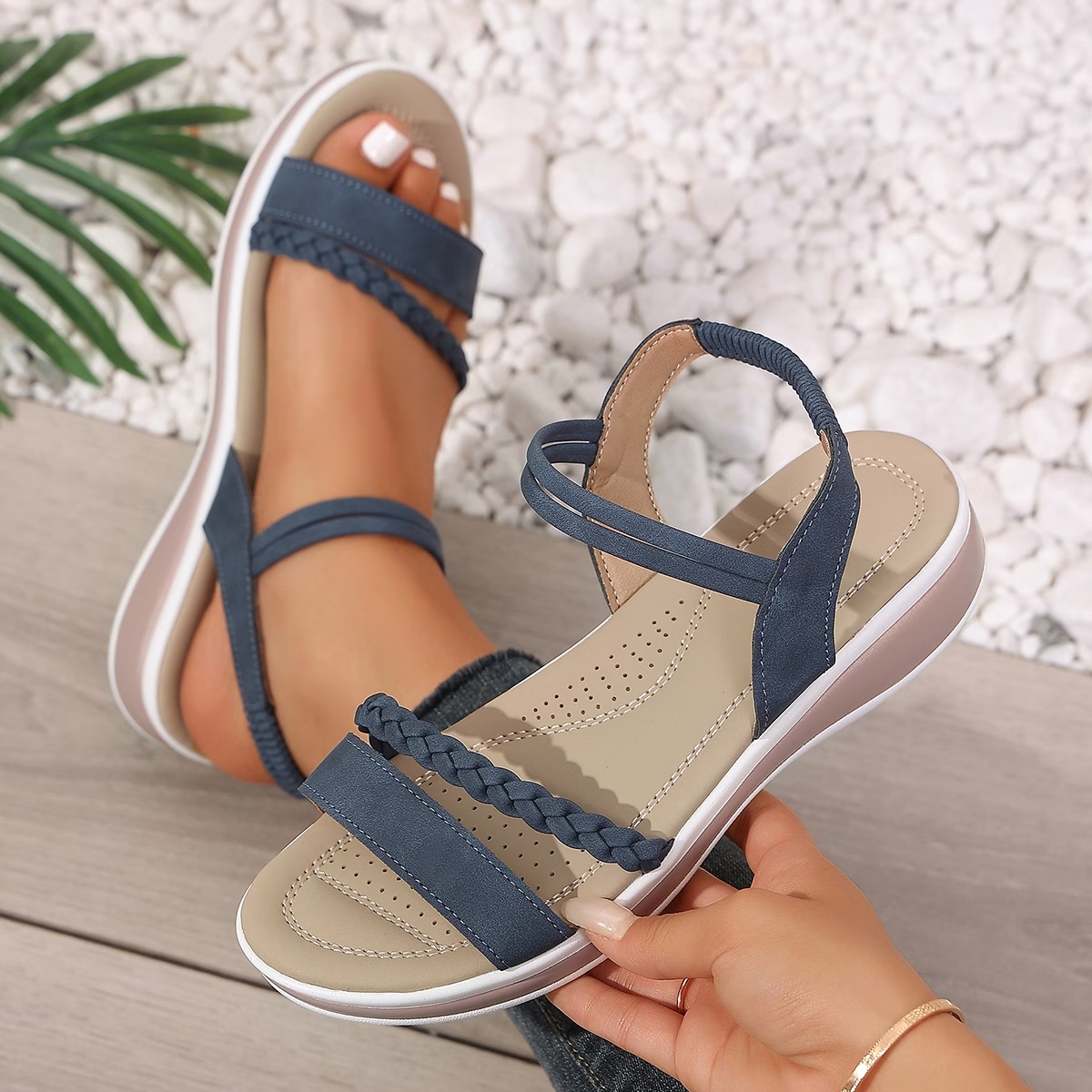 Women's Mid-Heel Vintage Wedge Sandals