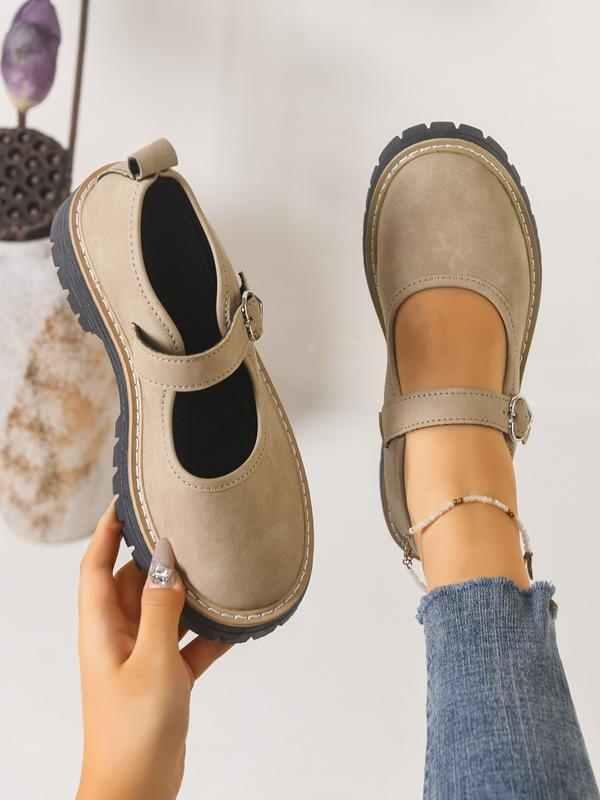 Women's Thick Sole Mary Jane Loafers
