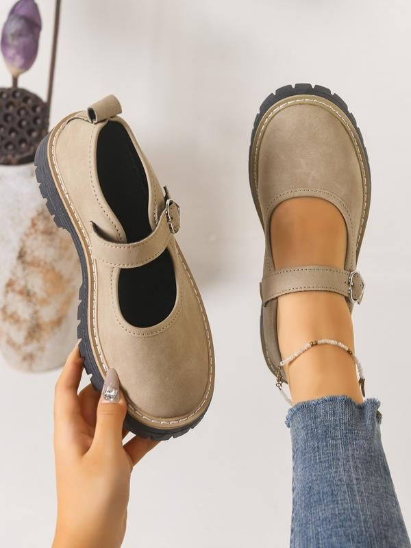 Women's Thick Sole Mary Jane Loafers