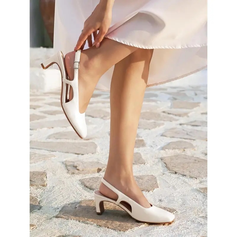 Women's Slingback Chunky Low Heels