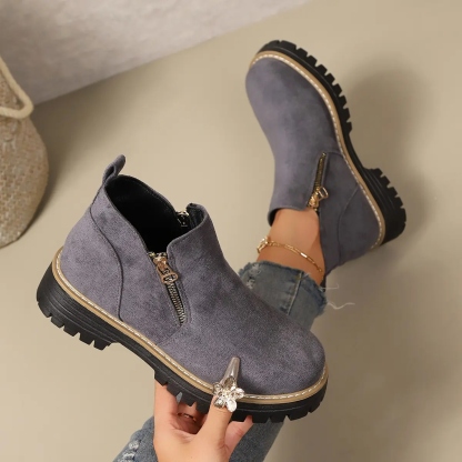 Women's Platform Low-heeled Ankle Boots