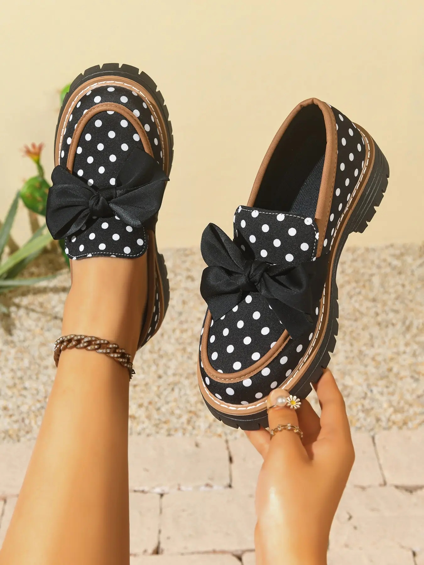 Women's Zebra Stripe Bow Loafers