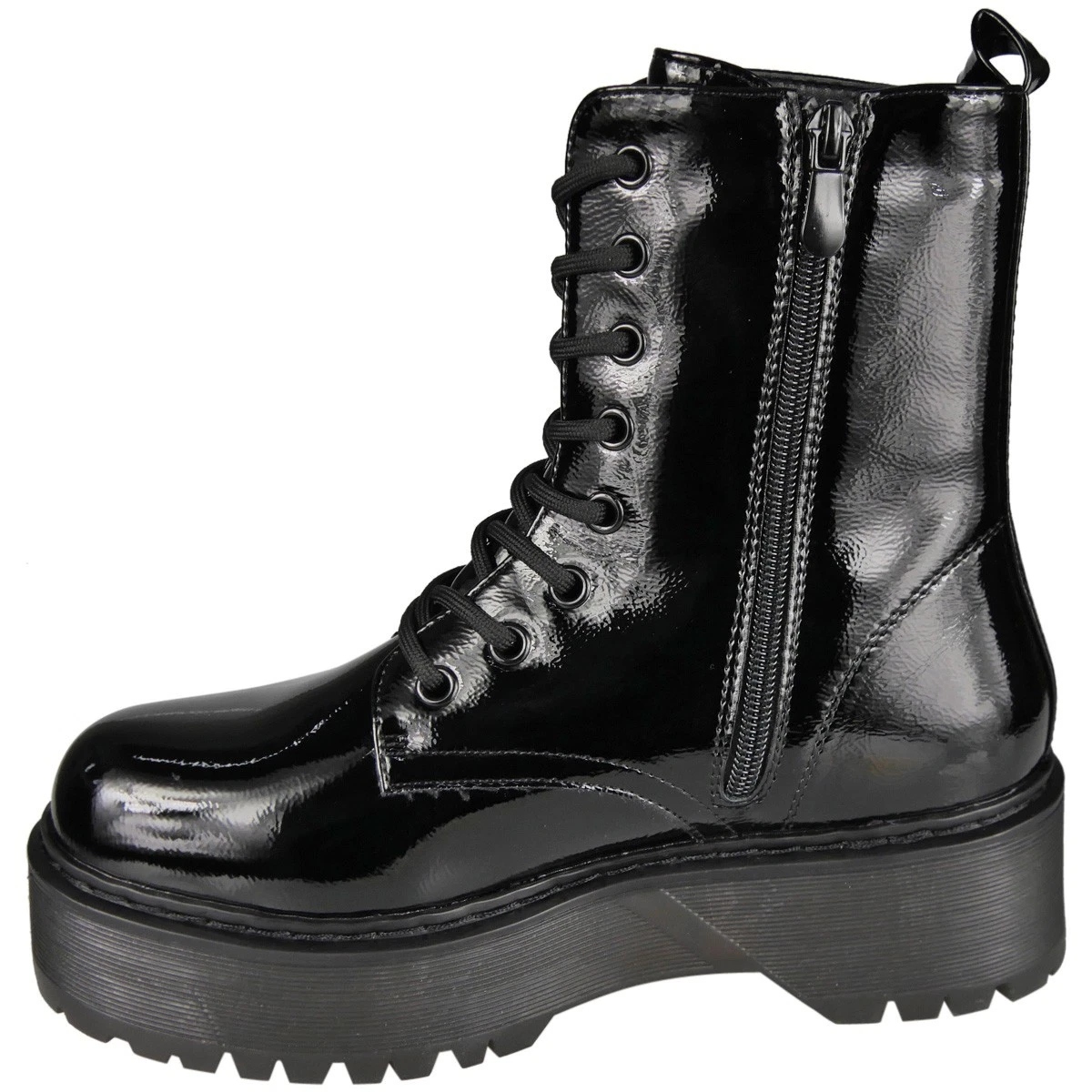 Ladies Punk Goth Zip Casual Boots