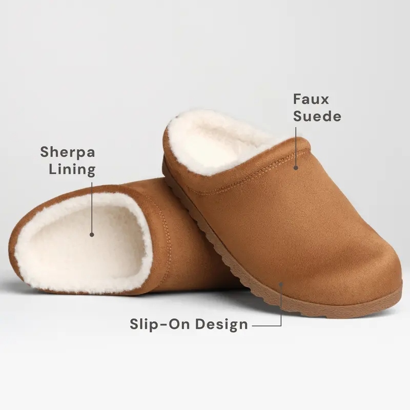 Women's Comfy Faux Suede Slippers