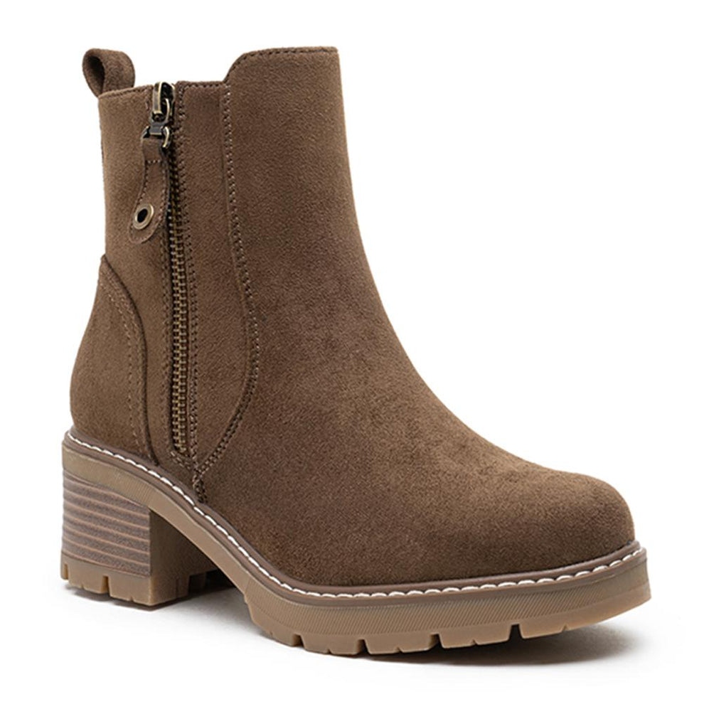 Women's Suede Chunky Ankle Boots
