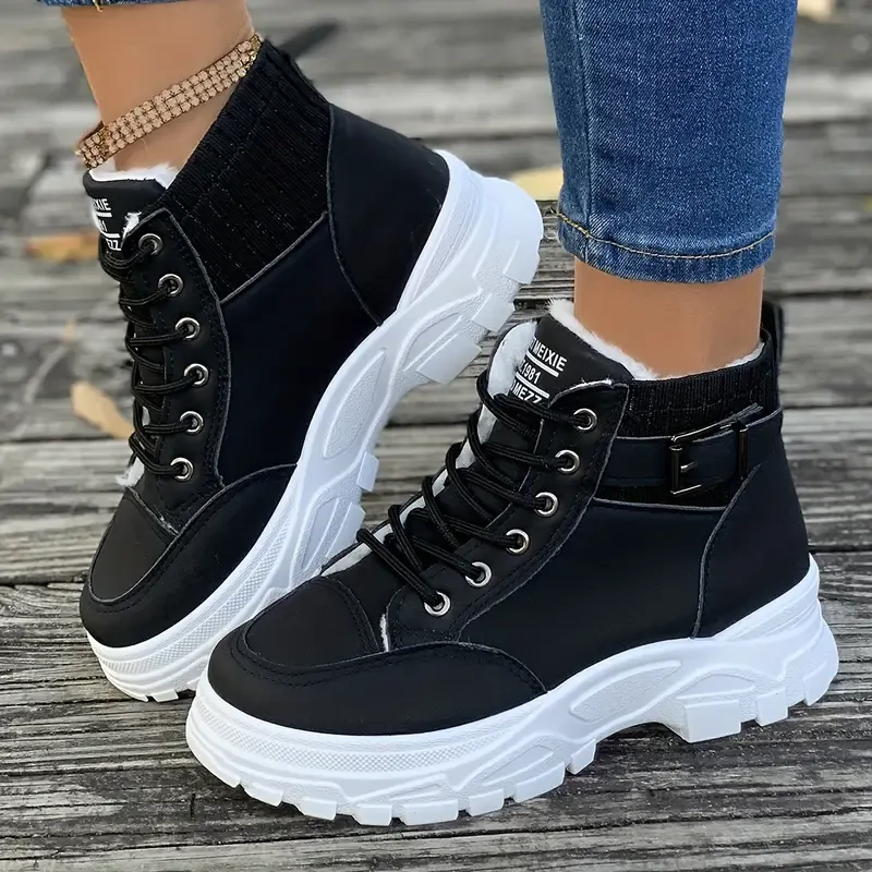 Stylish Women's Solid Color Platform Short Boots
