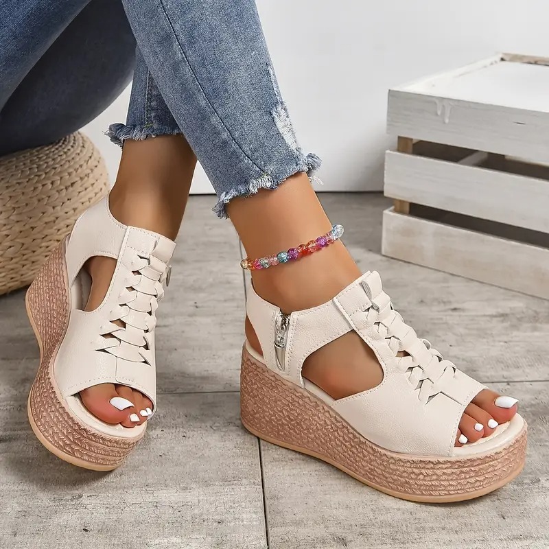 Stylish Fish Mouth Wedge Sandals