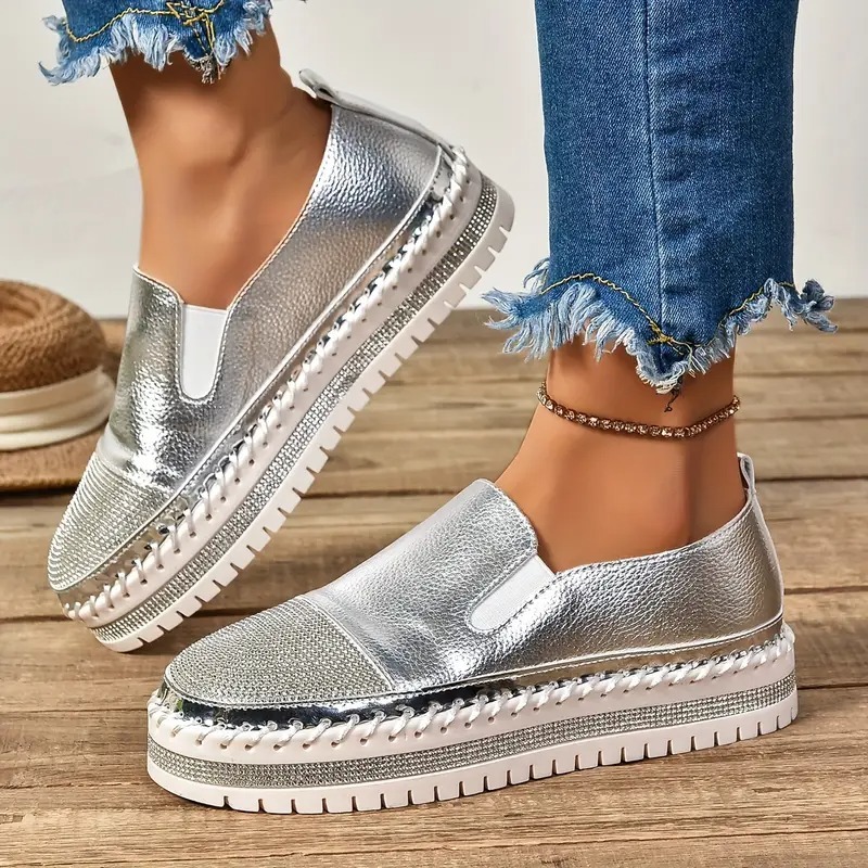 Stylish Sequins Platform Loafers