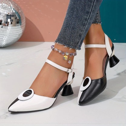 Women's Color Block Pointed Toe Heels