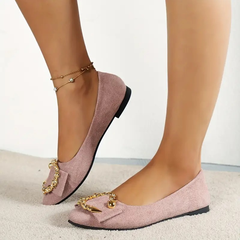 Women's Rhinestone Strap Slip-On Flats