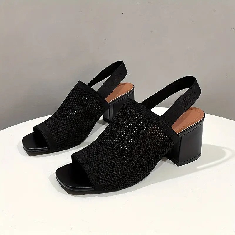 Women's Breathable Open-Toe Chic Mesh Heels